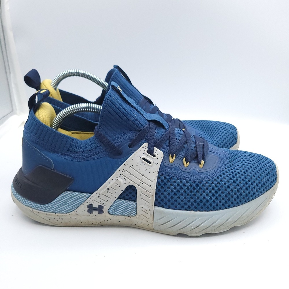 Under Armour Project Rock 4 Shoes Mens Size 10 Blue Training Gym 3025860-401
